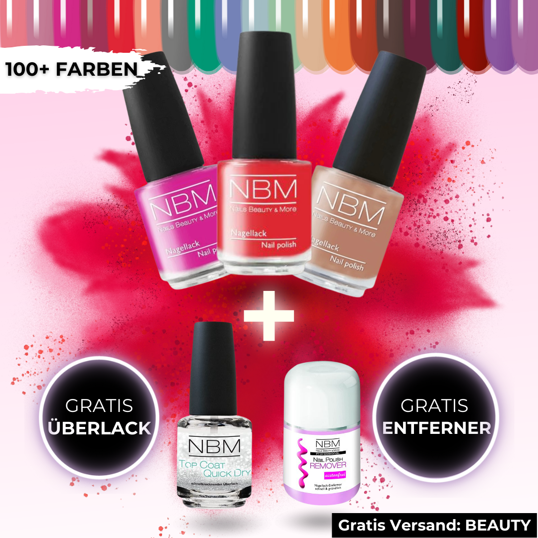 NAGELLACKSET (3 Lacke + Glanz + Entferner)