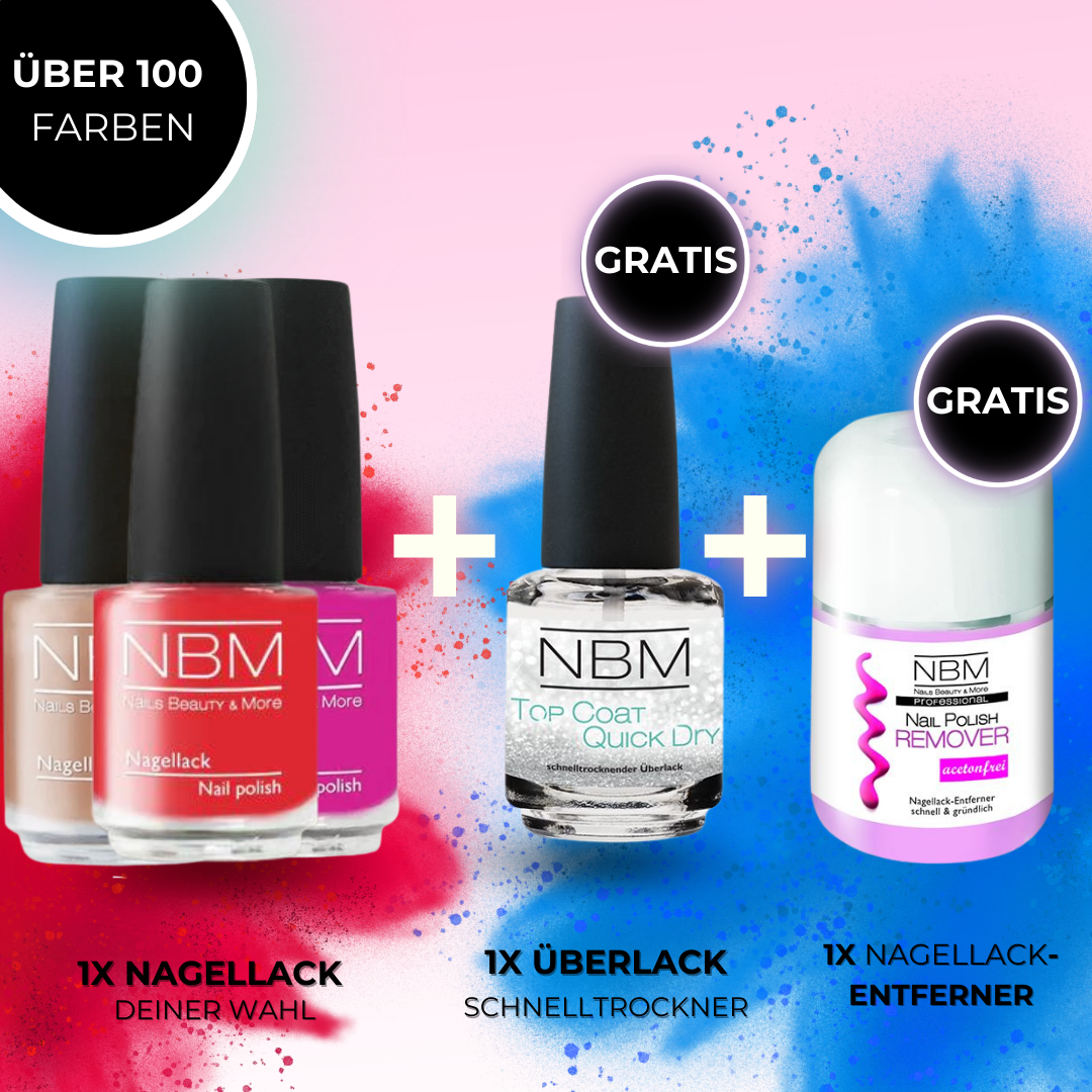 NAGELLACKSET (3 Lacke + Glanz + Entferner)